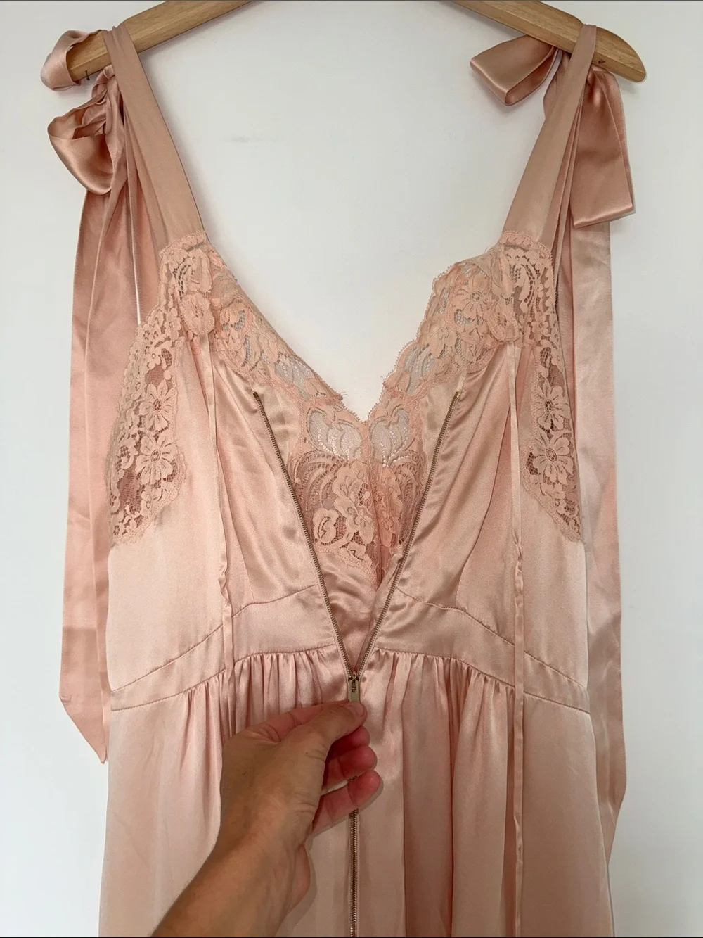 Stella McCartney Blush Satin & Lace Slip Dress - Picture 5 of 7